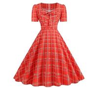 Baodan - Vestido de noche para mujer, 50 años, 50, vintage, noche, 40, 50 60, vestido de verano, fiesta, casual, vestido de lunares, dama de honor, boda, pino, vestido de mujer, 50 a lunares, rojo, XL