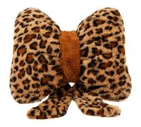 BAODBF Cojín decorativo, arco, cojín de peluche para regalo escolar, cojín de sofá 39 x 33 x 20 cm, cojín decorativo para sofá (estampado de leopardo)