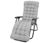 BAODBF Cojín para silla de jardín, respaldo alto con cojín, 170 x 50 cm, respaldo alto, muebles de jardín para tumbona, mecedora (gris)