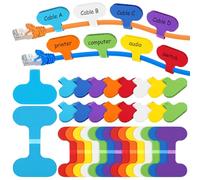 BAODBF Etiquetas de cables, reutilizables, clip para rotulación de cable con superficie de escritura de 3,8 cm x 1,75 cm, marca de cable para cables de red, cable de carga, cable de vigilancia (32