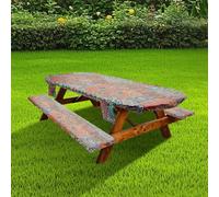 BAODBF Mantel rectangular con cubierta para banco, impermeable, versátil, mantel de picnic con borde elástico para camping, fiesta en el jardín al aire libre (B)