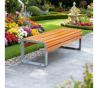 Baodiale Banco de jardín, Banco de Patio de Madera Maciza de 2 Personas y Silla Larga de Aluminio Fundido para Todo Clima, excelente para jardín, Porche y Parque