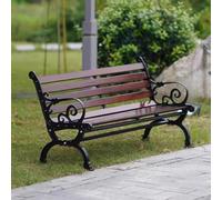 Baodiale Banco de jardín de Metal de Madera para al Aire Libre con Respaldo, Respaldo, Asiento de Amor de Madera para Patio, Parque Patio