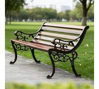 Baodiale Banco de Parque Exterior de Madera de Aluminio Fundido de 2 o 3 plazas, Resistente a la Intemperie, para Porche, jardín, Piscina y Patio.