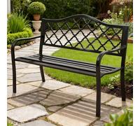 Baodiale Banco de Parque Exterior de Madera de Aluminio Fundido de 2 o 3 plazas, Resistente a la Intemperie, para Porche, jardín, Piscina y Patio.