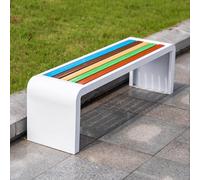 Baodiale Banco de Patio Art Déco de Madera y plástico, Silla de Parque de Metal, Banco de jardín Exterior para jardín, Patio, Escuela, Piscina y Entrada.