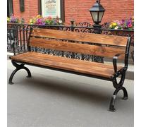 Baodiale Banco de Patio de Madera Maciza de 2 Personas, Banco de jardín de sillas largas para Todo Clima para jardín, Porche y Parque