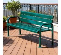 Baodiale Banco de Patio galvanizado de 2 Personas, Banco de jardín para Todo Clima Silla Larga al Aire Libre para jardín, Porche y Parque-Verde