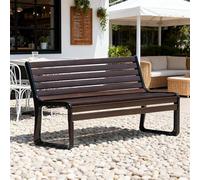 Baodiale Banco de Porche Delantero de aleación All Metal Garden Bench con Respaldo y reposabrazos, Asiento de Amor para Parque, Patio, Patio