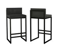 Baodiale Juego de 2 taburetes Altos de Bar de Terciopelo, Silla de Comedor Alta con Respaldo bajo, taburetes de Isla de Cocina tapizados con reposapiés para Bar, Comedor, Alto: 65 cm