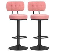 Baodiale Juego de 2 taburetes de Bar giratorios de Terciopelo, sillas de Bar de Mediados de Siglo con Respaldo bajo y Patas de Metal, Taburete Moderno for Isla de Cocina.