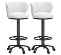 Baodiale Juego de 2 taburetes de Bar Modernos, Ajustables y giratorios, con capitoné de Terciopelo, tapizados y Altura Ajustable for Cocina, Comedor y cafetería.