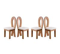 Baodiale Juego de 4 sillas de Comedor de Madera con tapicería de Cuero y Estructura Robusta for una sentada cómoda en el Comedor, la Cocina o el Restaurante.(White3)