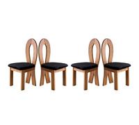 Baodiale Juego de 4 sillas de Comedor de Madera con tapicería de Cuero y Estructura Robusta for una sentada cómoda en el Comedor, la Cocina o el Restaurante.(Black3)