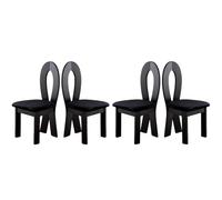 Baodiale Juego de 4 sillas de Comedor de Madera con tapicería de Cuero y Estructura Robusta for una sentada cómoda en el Comedor, la Cocina o el Restaurante.(Black1)