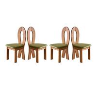 Baodiale Juego de 4 sillas de Comedor de Madera con tapicería de Cuero y Estructura Robusta for una sentada cómoda en el Comedor, la Cocina o el Restaurante.(Green3)