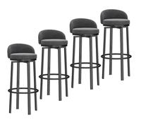 Baodiale Juego de 4 taburetes de Altura de mostrador, taburetes de Bar giratorios para Cocina, Silla de Altura de mostrador con Respaldo y reposapiés, sillas de Bar tapizadas de Terciopelo