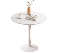 Baodiale Mesa de Cocina Redonda Minimalista, Mesa de Comedor Circular de 31,5 Pulgadas con Tablero Liso, Elegante Mesa de Centro for Sala de Estar, Oficina, Tienda de postres (Blanco)