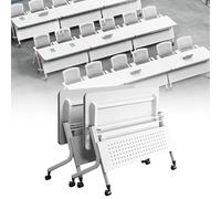 Baodiale Mesa de conferencias Plegable Ligera y Plegable, Escritorio de Oficina móvil, fácil de Transportar para reuniones en el Lugar y Espacios de Trabajo temporales.