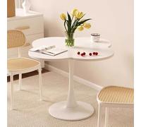 Baodiale Mesa de Ocio en Forma de trébol de Cuatro Hojas Mesa de Comedor con Base de Pedestal para Oficina en casa Sala de Estar Cocina Restaurante Café, Blanco