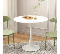 Baodiale Mesa Redonda Moderna de Cocina y Comedor en Blanco, Mesa pequeña de Mediados de Siglo con Pedestal de Metal para Comedor, Sala de Estar, Oficina, cafetería, mesas de bistró