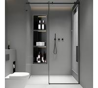 Baodiale Nicho de Ducha de Acero Inoxidable con luz LED sin Necesidad de Azulejos Nicho de Pared, Estante de Ducha Empotrado para Almacenamiento en el baño