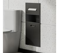 Baodiale Nicho de Ducha Empotrado de Acero Inoxidable, Estante Impermeable para artículos de tocador, Bote de Basura Incorporado para baño, Cocina, Sala de Estar, Dormitorio, Hotel, Uso residencial.