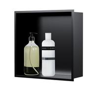 Baodiale Nicho de Pared para Ducha, nicho de Ducha Empotrado, Estante de Almacenamiento Cuadrado para baño, nicho de Pared enchufable para champú, jabón, artículos de tocador y organización.