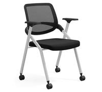 Baodiale Silla apilable for recepción de Invitados, Asiento y Respaldo Acolchados Plegables, Silla for conferencias, Comercial for Oficina, formación, Aula, Sala de reuniones, seminario