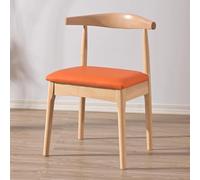 Baodiale Silla de Comedor tapizada en Piel sintética auténtica y Madera Maciza. Cómoda for Uso Diario en el hogar, la Oficina, la Sala de Espera o el Restaurante.(Orange)