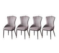 Baodiale Sillas de Comedor Tech Cloth con Respaldo ergonómico Curvo y Patas metálicas Antideslizantes - Juego de 4 for hogares o Espacios Familiares(Dark Green)