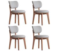 Baodiale Solid Wood Dining Chair Set of 4 Mid Century Modern Upholstered PU Leather Dining Chairs with Curved Backrest for Dining Room, Kitchen, Study Room(Grey2)