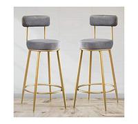 Baodiale Taburetes Altos de Bar con Respaldo, Juego de 2, taburetes de Bar para Desayuno de Cocina, Taburete Alto de Terciopelo, Asiento tapizado de 25,6''