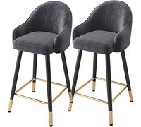 Baodiale Taburetes Altos de Bar Juego de 2 taburetes de Bar con Asiento tapizado de Terciopelo con Respaldo y reposabrazos, taburetes de Bar para Cocina, Isla de Cocina, Bar y Pub