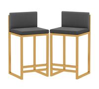 Baodiale Taburetes Altos de mostrador Taburetes de Bar Modernos Juego de 2 taburetes de Isla de Cocina de Terciopelo, Taburete Alto de mostrador Resistente con Respaldo Grueso y Patas Doradas, Silla