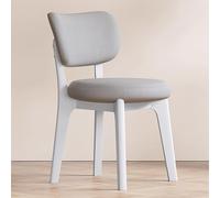 Baodiale Wooden Dining Chairs PU Leather Upholstered Kitchen Armless Chairs w/Backrest, Rubber Wood Frame, Mid-Century Accent Furniture for Dining Living Room(Grey4)