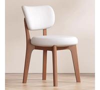Baodiale Wooden Dining Chairs PU Leather Upholstered Kitchen Armless Chairs w/Backrest, Rubber Wood Frame, Mid-Century Accent Furniture for Dining Living Room(White2)