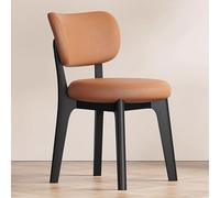 Baodiale Wooden Dining Chairs PU Leather Upholstered Kitchen Armless Chairs w/Backrest, Rubber Wood Frame, Mid-Century Accent Furniture for Dining Living Room(Orange3)