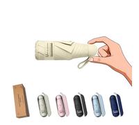 BAODINI Travel Essentials - Mini paraguas para bolso con funda, pequeño y compacto, protección solar UV, ligero, pequeño, bolsillo pequeño, apertura manual, paraguas para mujeres, niños y hombres