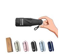 BAODINI Travel Essentials - Mini paraguas para bolso con funda, pequeño y compacto, protección solar UV, ligero, pequeño, bolsillo pequeño, apertura manual, paraguas para mujeres, niños y hombres