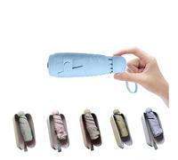 BAODINI Travel Essentials - Mini paraguas para bolso con funda, pequeño y compacto, protección solar UV, ligero, pequeño, bolsillo pequeño, apertura manual, paraguas para mujeres, niños y hombres