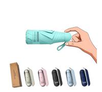 BAODINI Travel Essentials - Mini paraguas para bolso con funda, pequeño y compacto, protección solar UV, ligero, bolsillo pequeño, apertura manual, paraguas para mujeres, niños y hombres, se adapta a