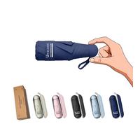 BAODINI Travel Essentials - Mini paraguas para bolso con funda, pequeño y compacto, protección solar UV, ligero, bolsillo pequeño, apertura manual, paraguas para mujeres, niños y hombres, se adapta a