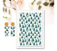 BAOFALI 10 hojas de papel de transferencia con temática de árbol de Navidad para arcilla polimérica, hojas de transferencia de 5.82 x 3.93 pulgadas, arcilla polimérica, papel de transferencia de