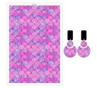 BAOFALI 12 hojas de papel de transferencia con temática de escamas de colores para arcilla polimérica, hojas de transferencia de 14 x 9 cm, arcilla polimérica, papel de transferencia de arcilla