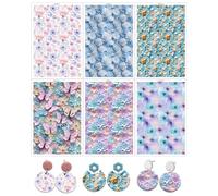 BAOFALI 12 hojas de papel de transferencia con temática floral retro para arcilla polimérica, 6 diseños de 5.82 x 3.93 pulgadas, hojas de transferencia de arcilla polimérica, papel de transferencia de