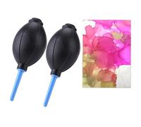 BAOFALI - 2 piezas de goma suave con tinta de alcohol, soplador de aire, chips de polvo, limpiador de cámara, manualidades, pintura, tinta de dibujo, bomba de mano negra