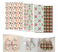 BAOFALI 24 hojas de papel de transferencia con temática de arco de árbol de Navidad, 4 diseños de 14 x 8 cm, hojas de transferencia para arcilla polimérica, papel de transferencia de arcilla