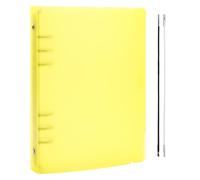 BAOFALI Funda para carpeta A5 de 6 anillas de PVC suave transparente para cuaderno rellenable, superficie mate para almacenamiento de sellos y troqueles (amarillo)