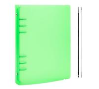 BAOFALI Funda para carpeta A5 de 6 anillas, PVC suave y transparente para cuaderno recargable, superficie mate para almacenamiento de sellos y troqueles (verde)